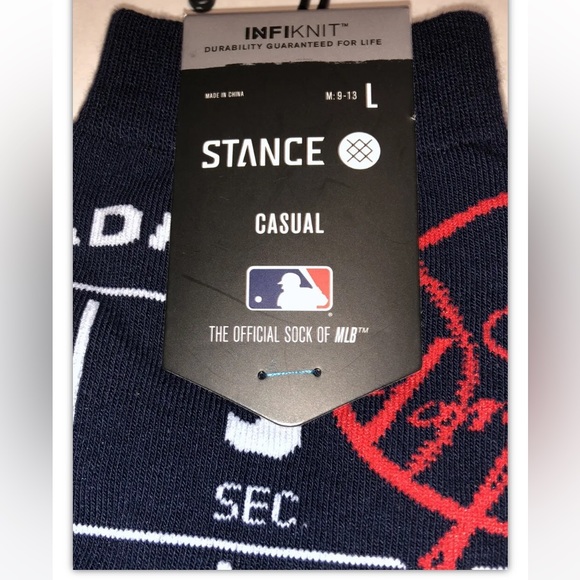 Stance MLB NY Yankees Ticket Stub Crew Socks 1 Pair Men 9-13 Baseball Navy White - Picture 4 of 10